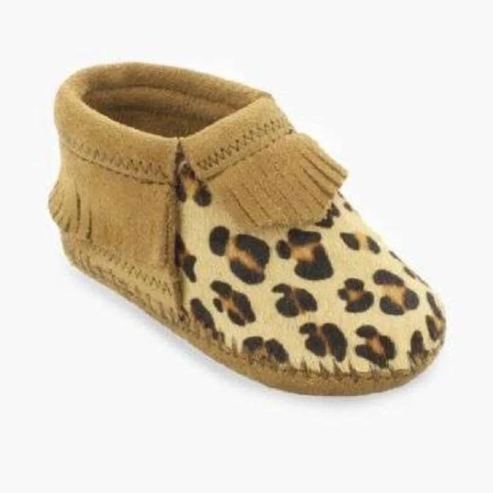 MINNETONKA Infant's in the box Riley Bootie Leopard Print
